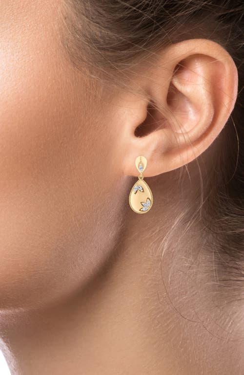 Jardin Cubic Zirconia Teardrop Earrings In Gold
