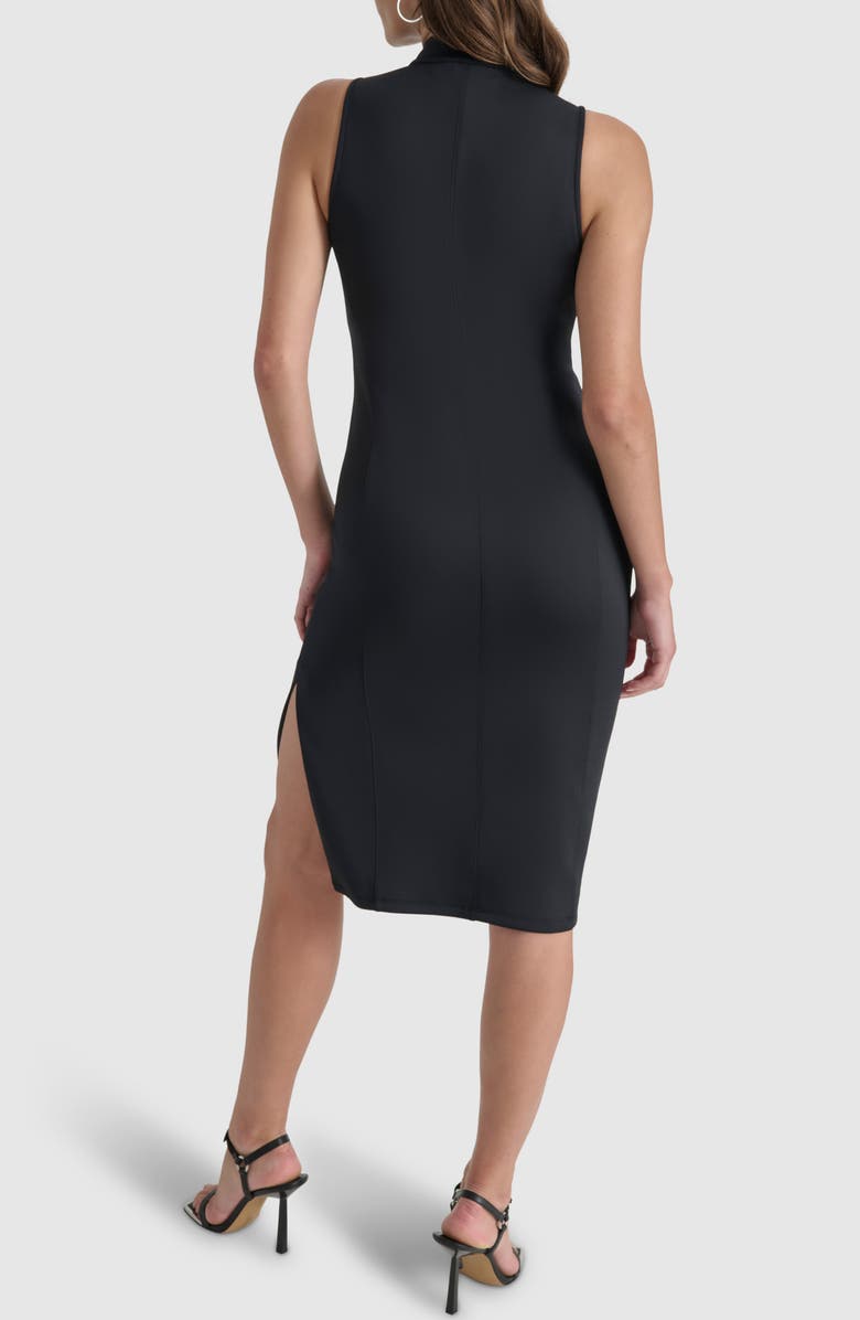 DKNY Sheer Yoke Zip Front Sheath Dress, Alternate, color,