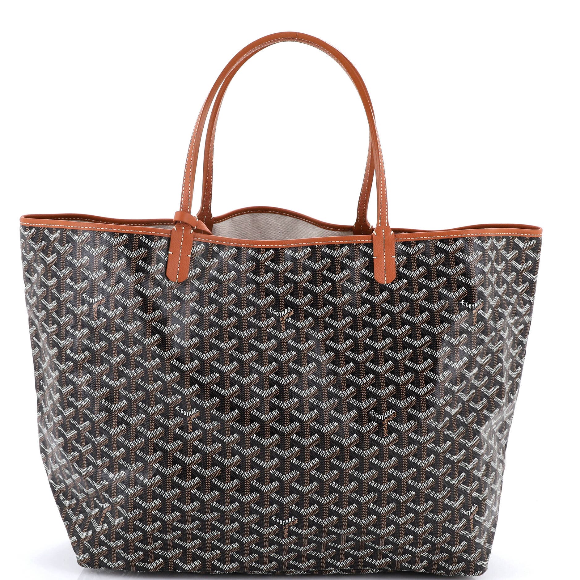 Pre-Owned Goyard Saint Louis Tote Coated Canvas GM, Main, color, Brown