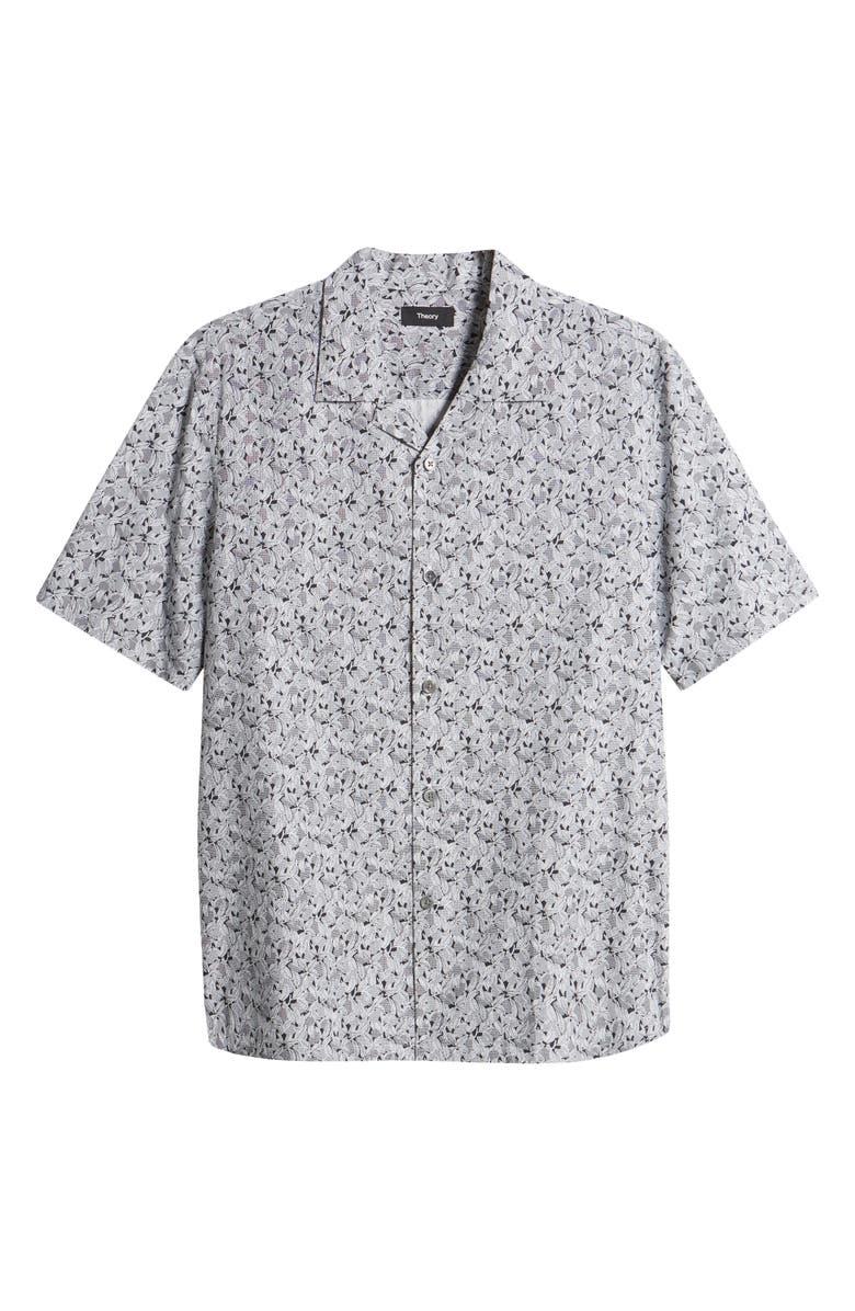 Theory Daze Grid Leaf Camp Shirt, Main, color, 