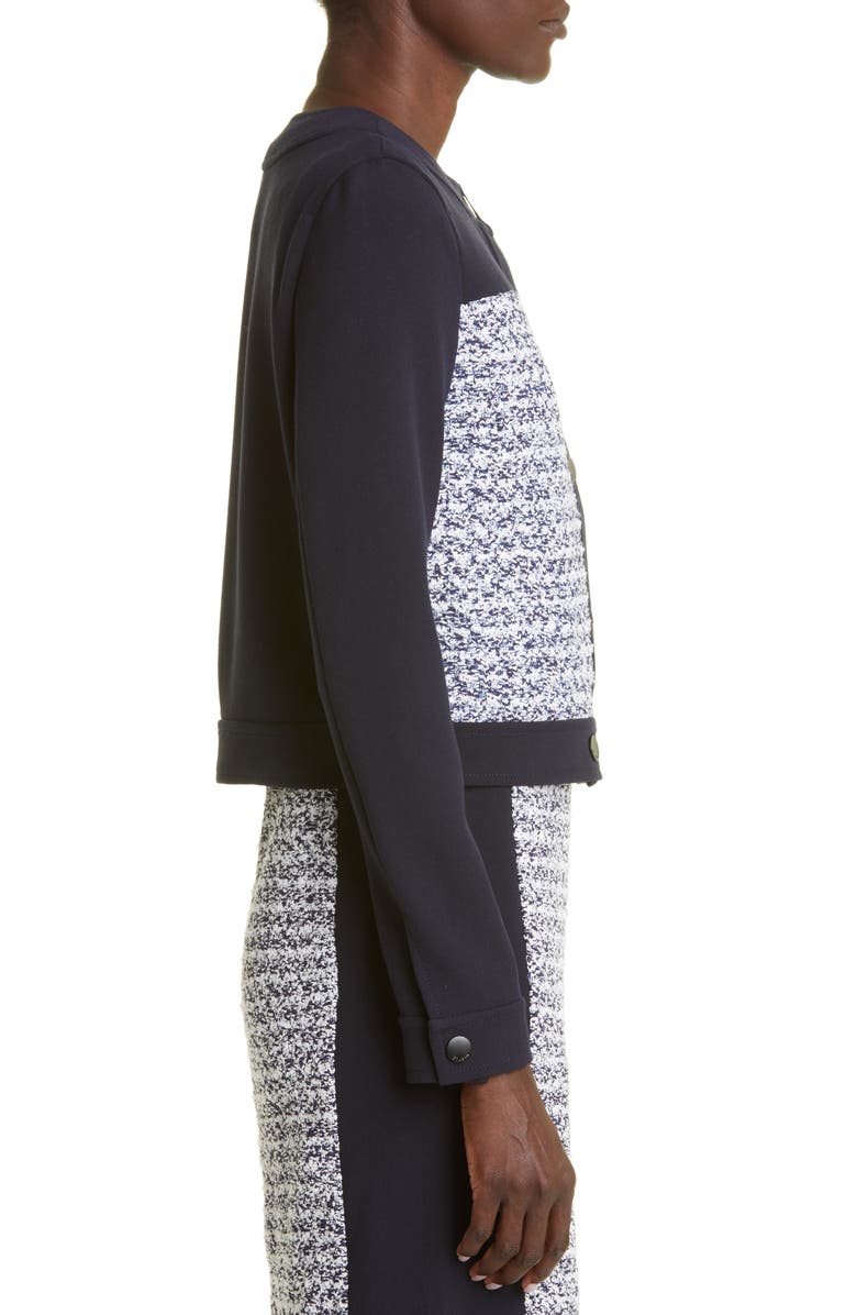 ST. JOHN Mixed Media Crop Jacket, Alternate, color, 