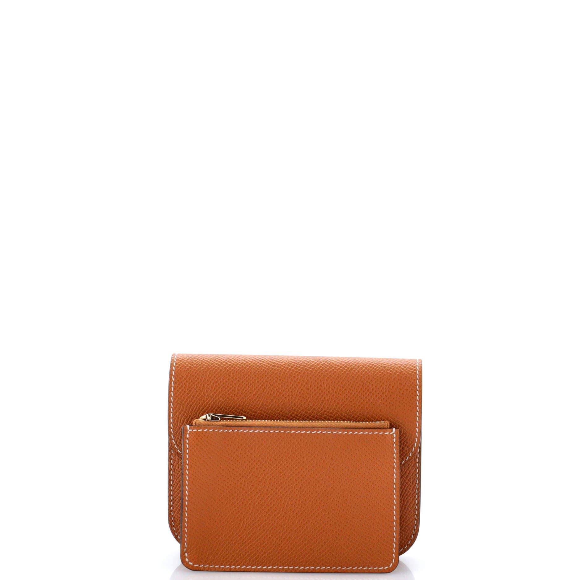 Pre-Owned Hermes Constance Slim Wallet Epsom, Alternate, color, Toffee