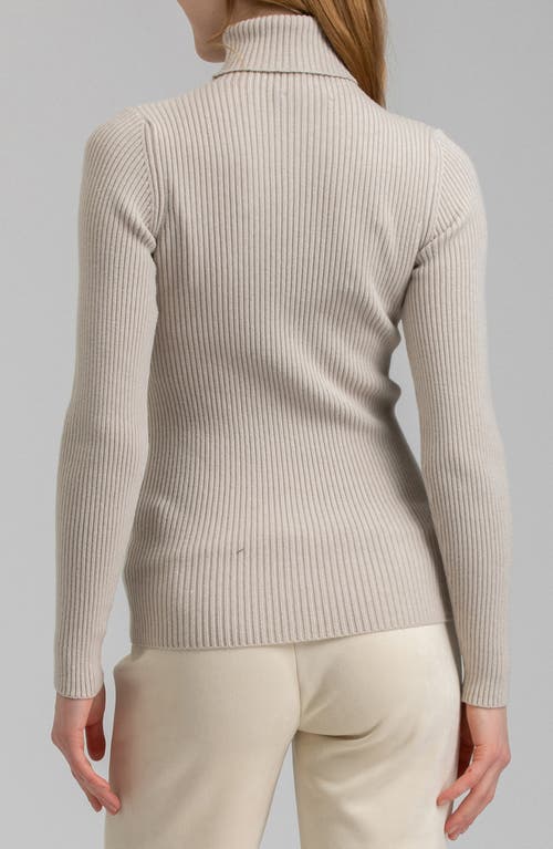 Pietro Brunelli Aurora Turtleneck Rib Maternity Sweater In Light Beige