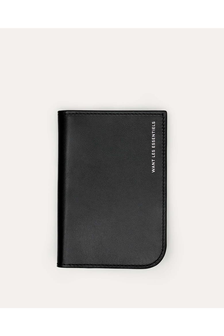 Arch Smooth Leather Passport Cover, Main, color, Black