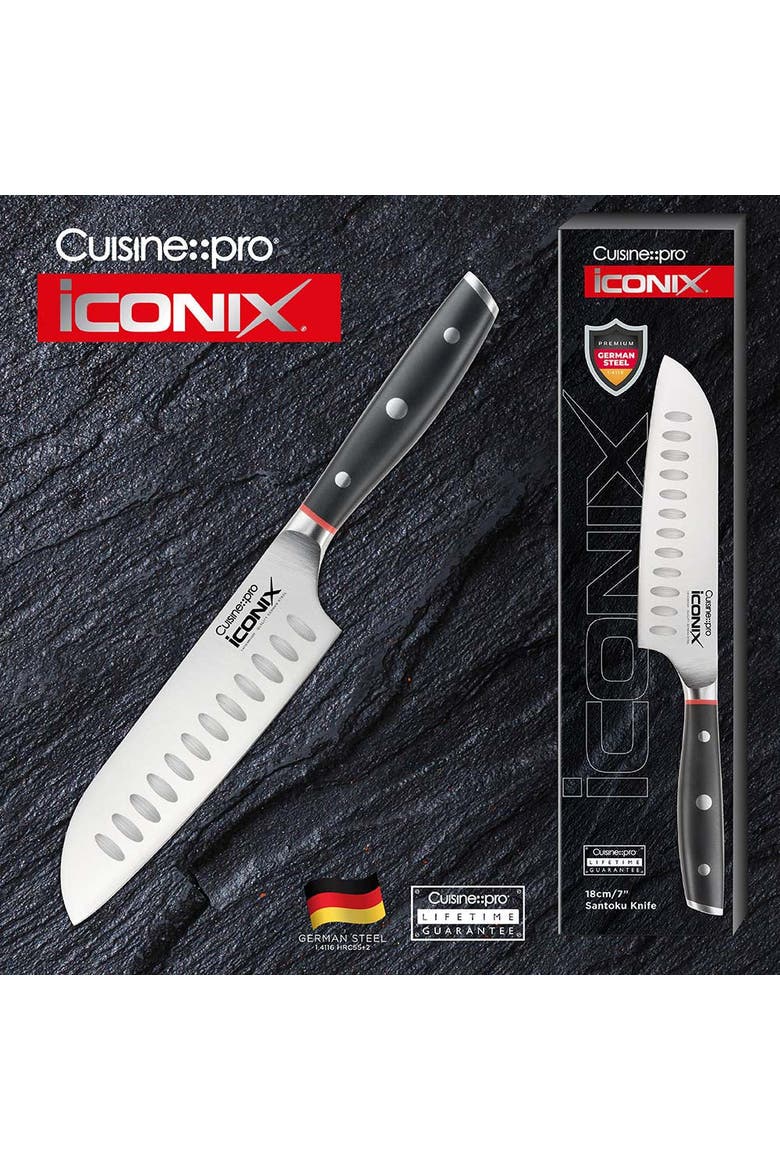 iconiX® 7" Santoku, Alternate, color, Black