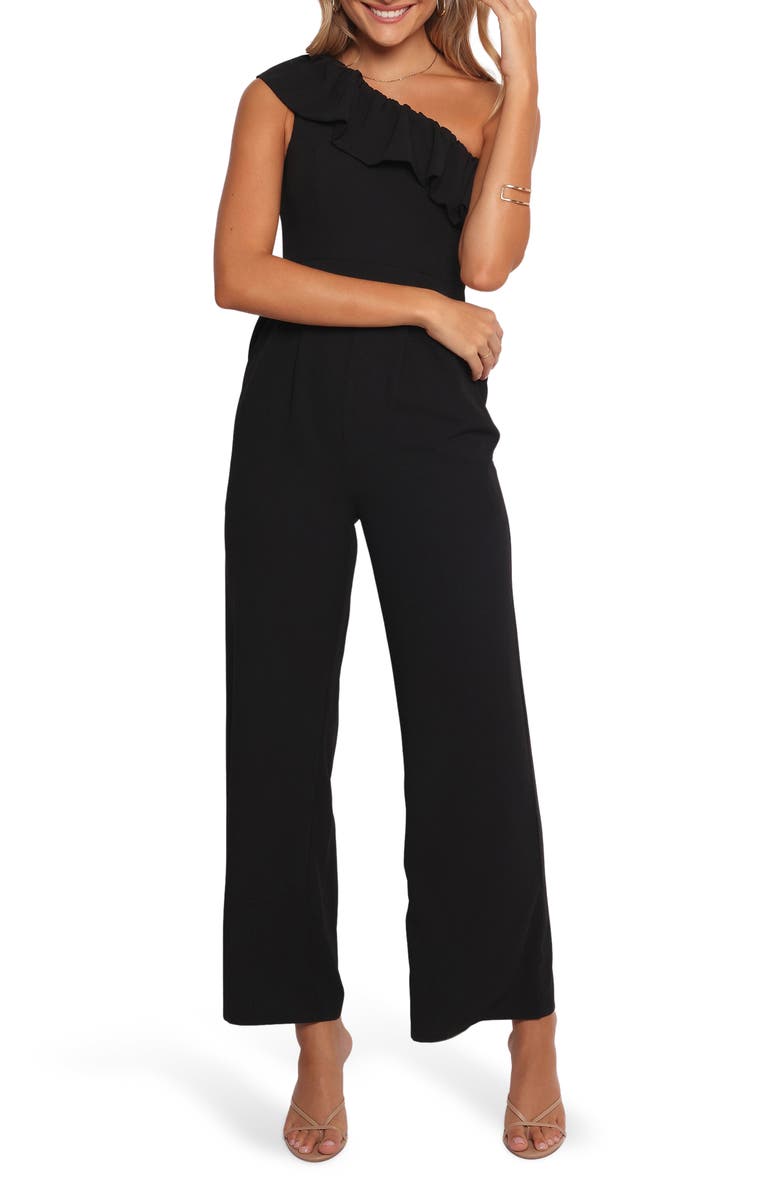 Petal & Pup Talita One-Shoulder Jumpsuit, Main, color, Black