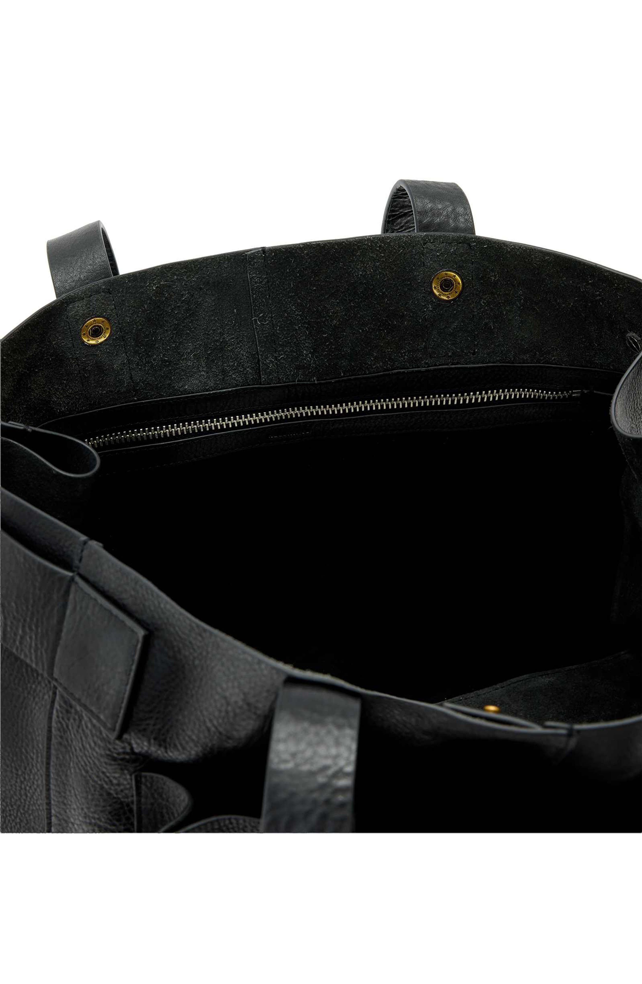 AllSaints Ursa Leather Tote, Alternate, color, Black