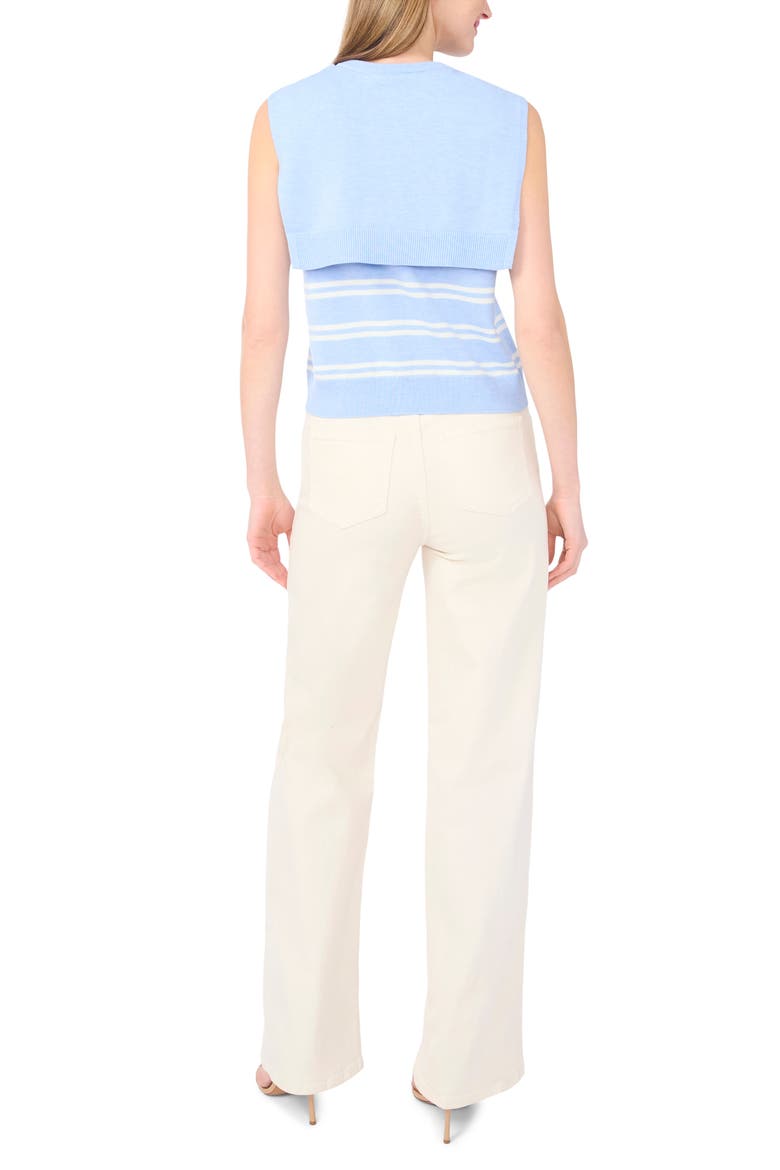 Tie Shoulder Sleeveless Stripe Sweater, Alternate, color, SWEET BLUE