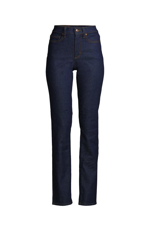 LANDS' END LANDS' END RECOVER HIGH RISE STRAIGHT LEG BLUE JEANS