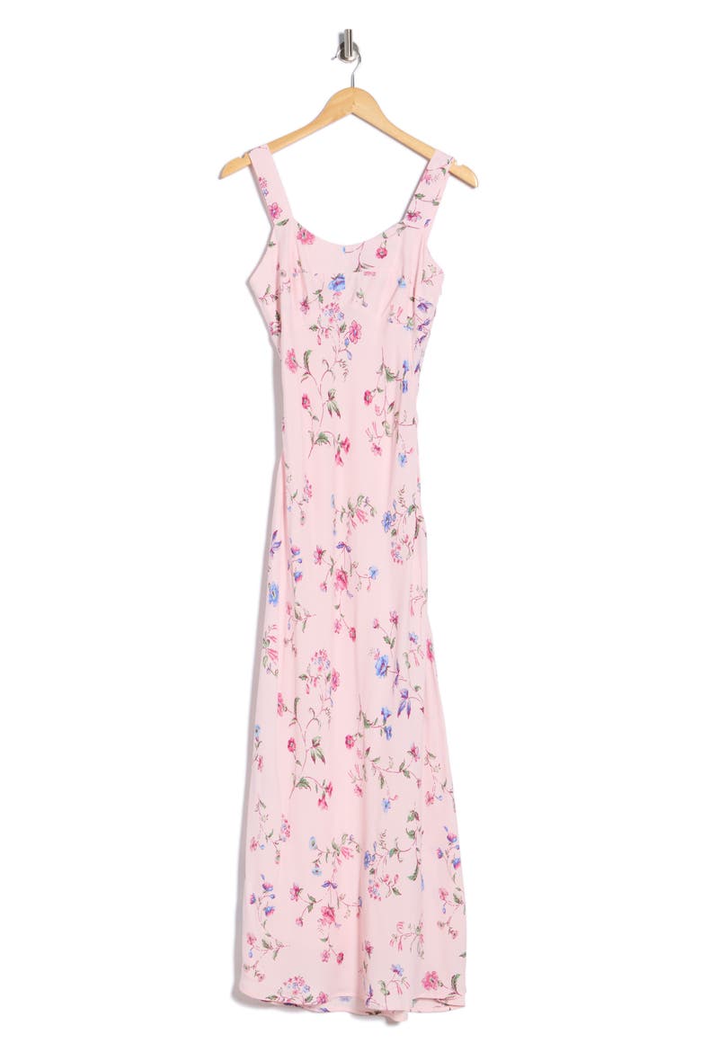 Floral Print Maxi Dress, Alternate, color, BLUSH WILDFLOWER