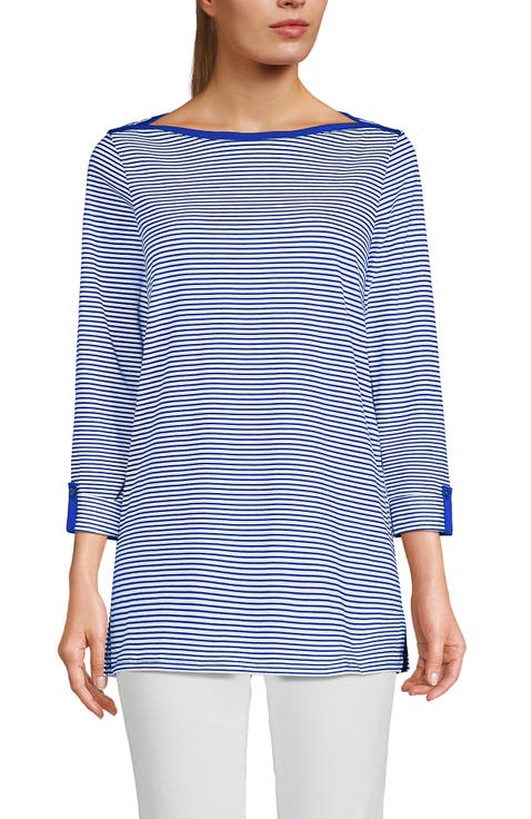 Supima Cotton Adjustable 3/4 Sleeve Boatneck Tunic