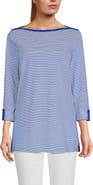 Lands' End Supima Cotton Adjustable 3/4 Sleeve Boatneck Tunic