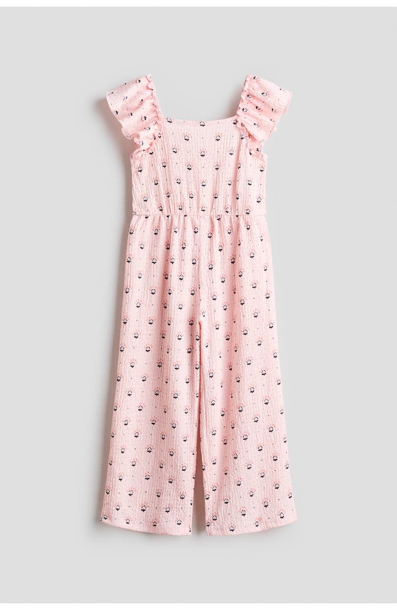 H&M Textured Jersey Jumpsuit, Main, color, Light Pink/Floral
