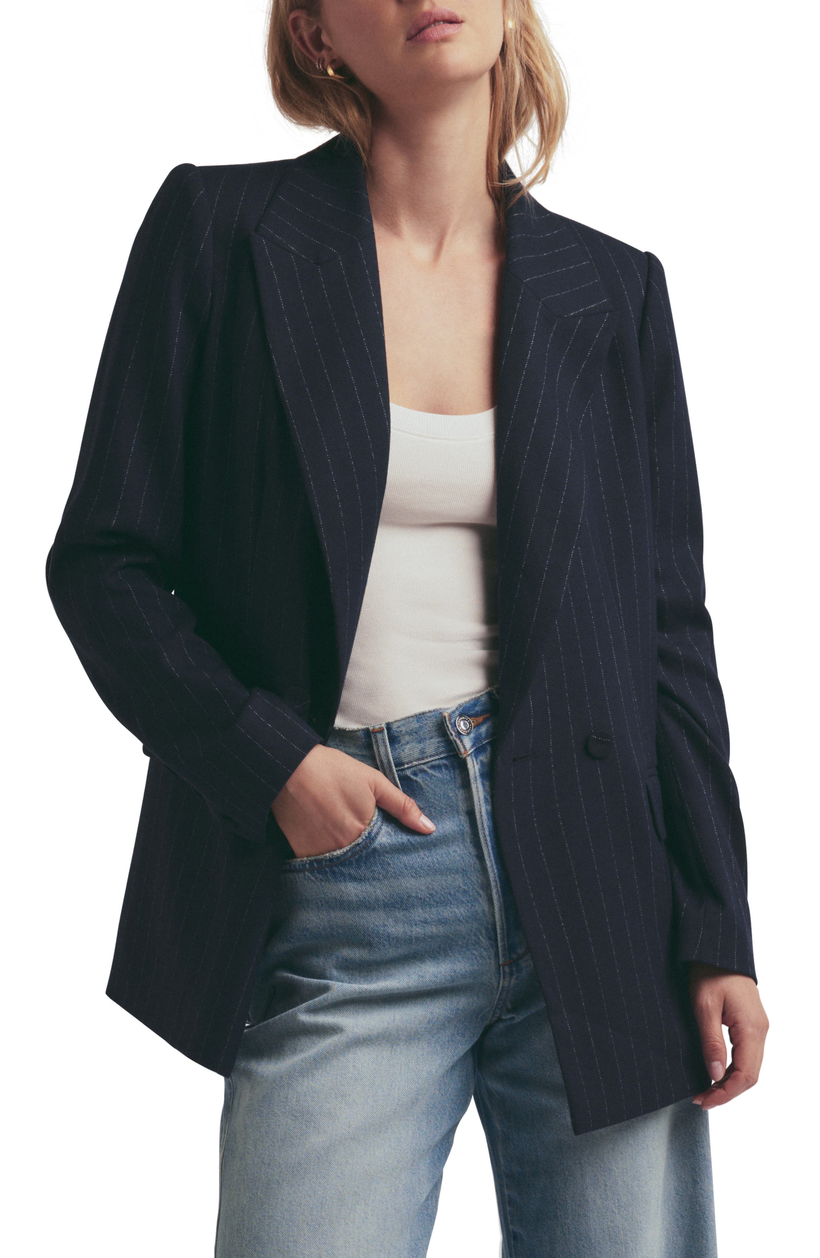 selected NAVY PINSTRIPE