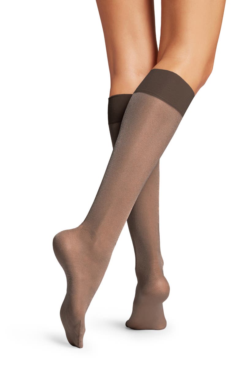 Wolford Satin Touch Knee High Socks, Alternate, color, Nearly Black