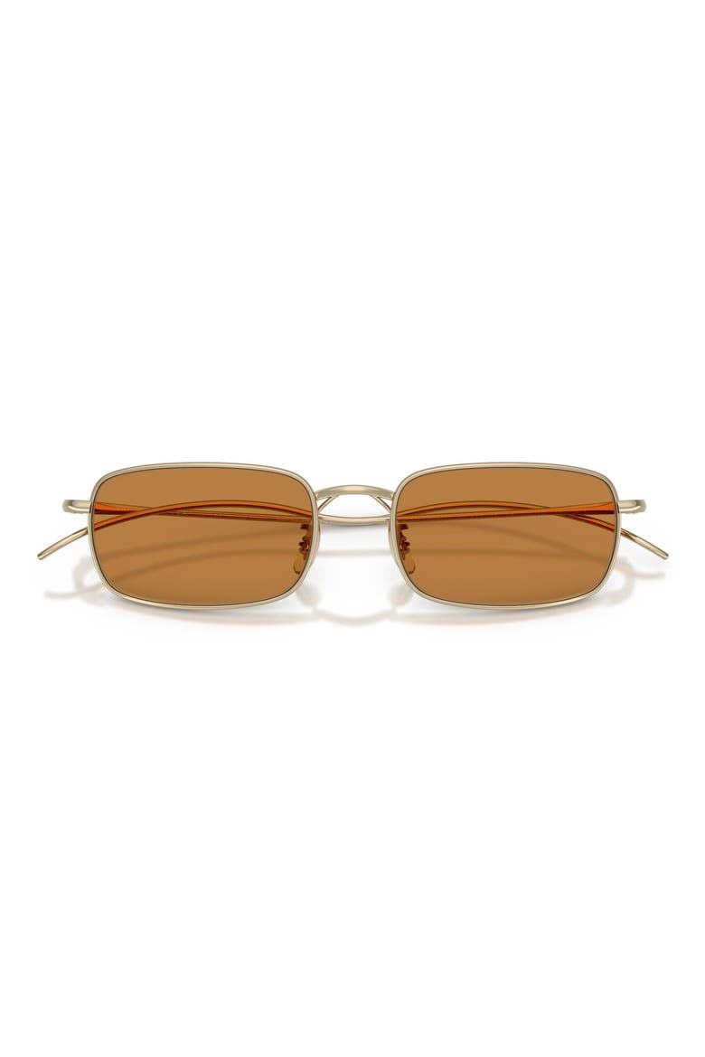TK-14 53mm Rectangular Sunglasses, Alternate, color, GOLD / COGNAC