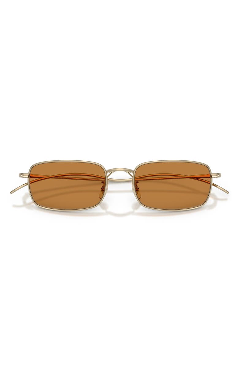Oliver Peoples TK-14 53mm Rectangular Sunglasses, Alternate, color, Gold / Cognac