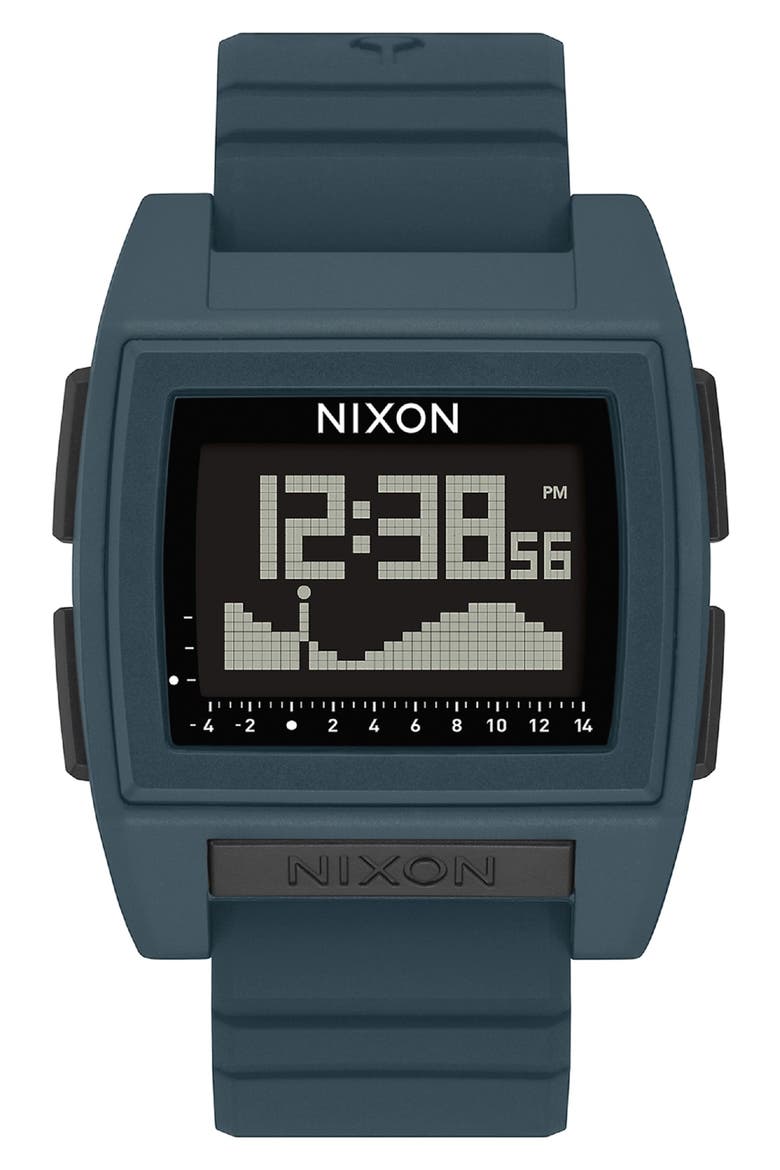 Base Tide Pro Digital Silicone Strap Watch, 42mm, Main, color, DARK SLATE