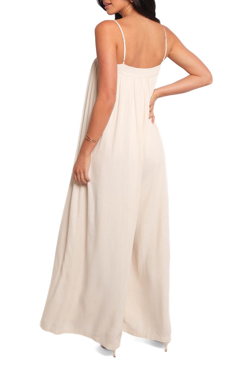 Petal & Pup Abegail Flowy Wide Leg Jumpsuit, Alternate, color, Cream