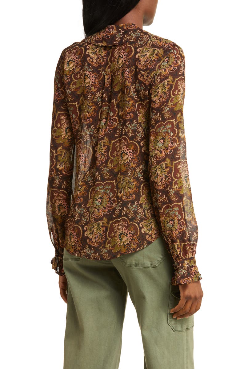 PAIGE Ellyn Floral Silk Button-Up Blouse, Alternate, color, 