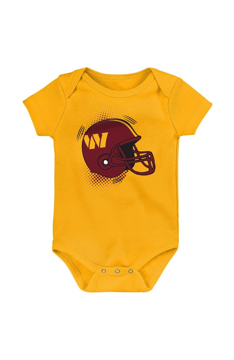 Outerstuff Infant Burgundy/Gold/Heathered Gray Washington Commanders 3-Pack Game On Bodysuit Set, Alternate, color, 