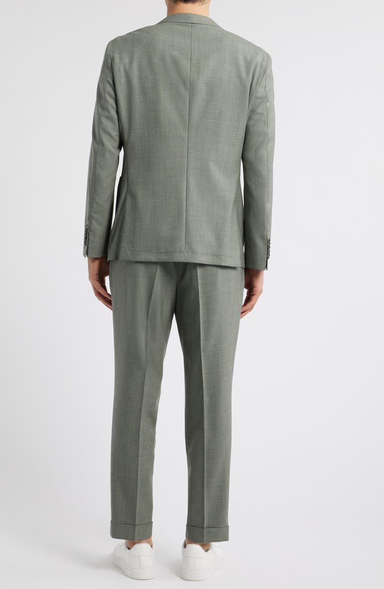 BOSS Heston Slim Fit Green Mélange Wool Suit, Alternate, color, Medium Green