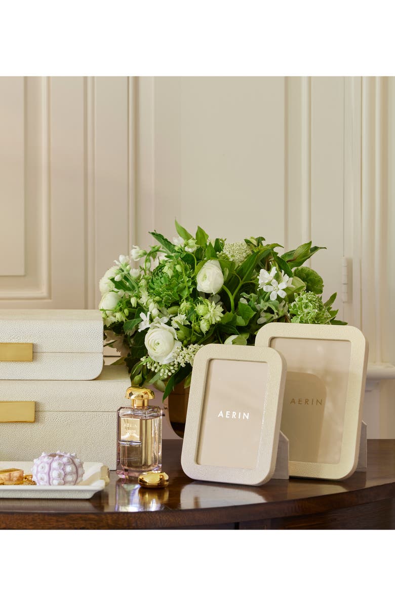 Aerin Classic Faux Shagreen Cream Frame, Alternate, color, Cream