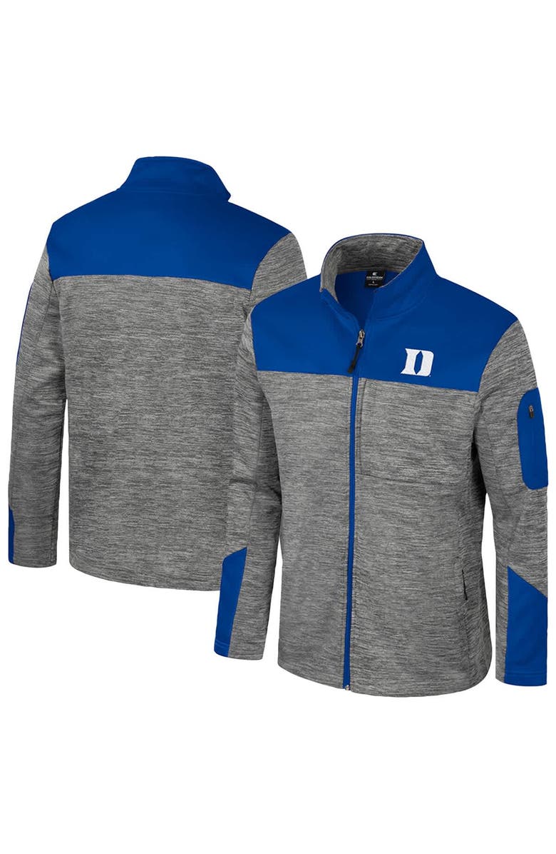 COLOSSEUM Men's Colosseum  Gray/Royal Duke Blue Devils Guard Full-Zip Jacket, Main, color, Gray