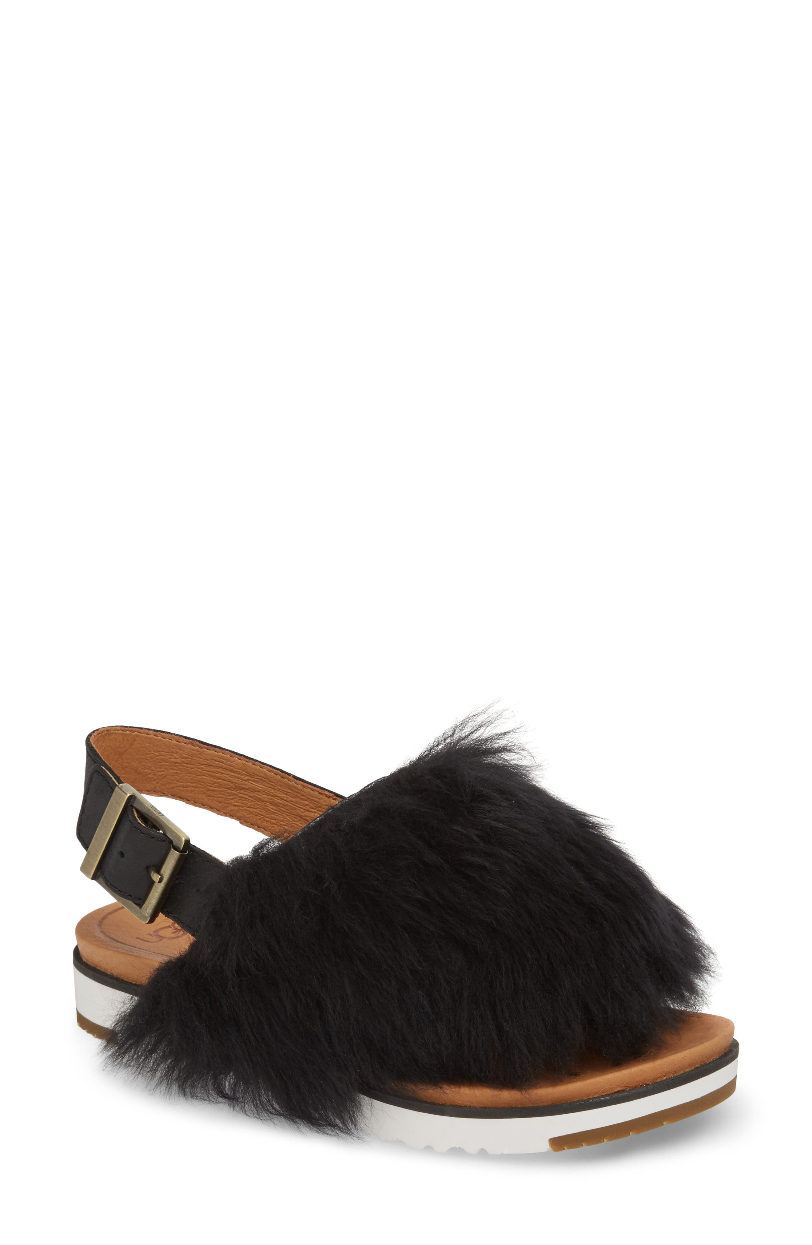 UGG<sup>®</sup> Holly Genuine Shearling Sandal, Main, color, 