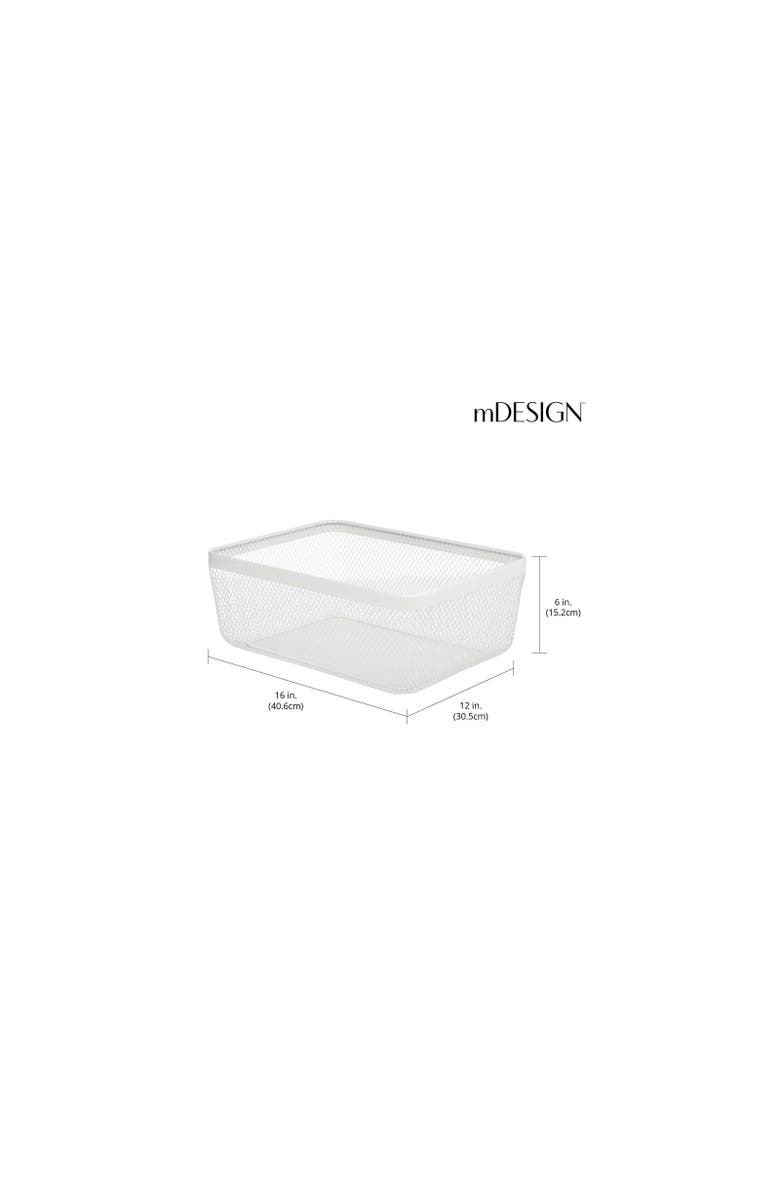 mDesign Metal Wire Food Organizer Storage Bin Basket for Kitchen, Pantry, Bathroom, Laundry Room, Closets, Garage - White, 4 Pack, Alternate, color, White
