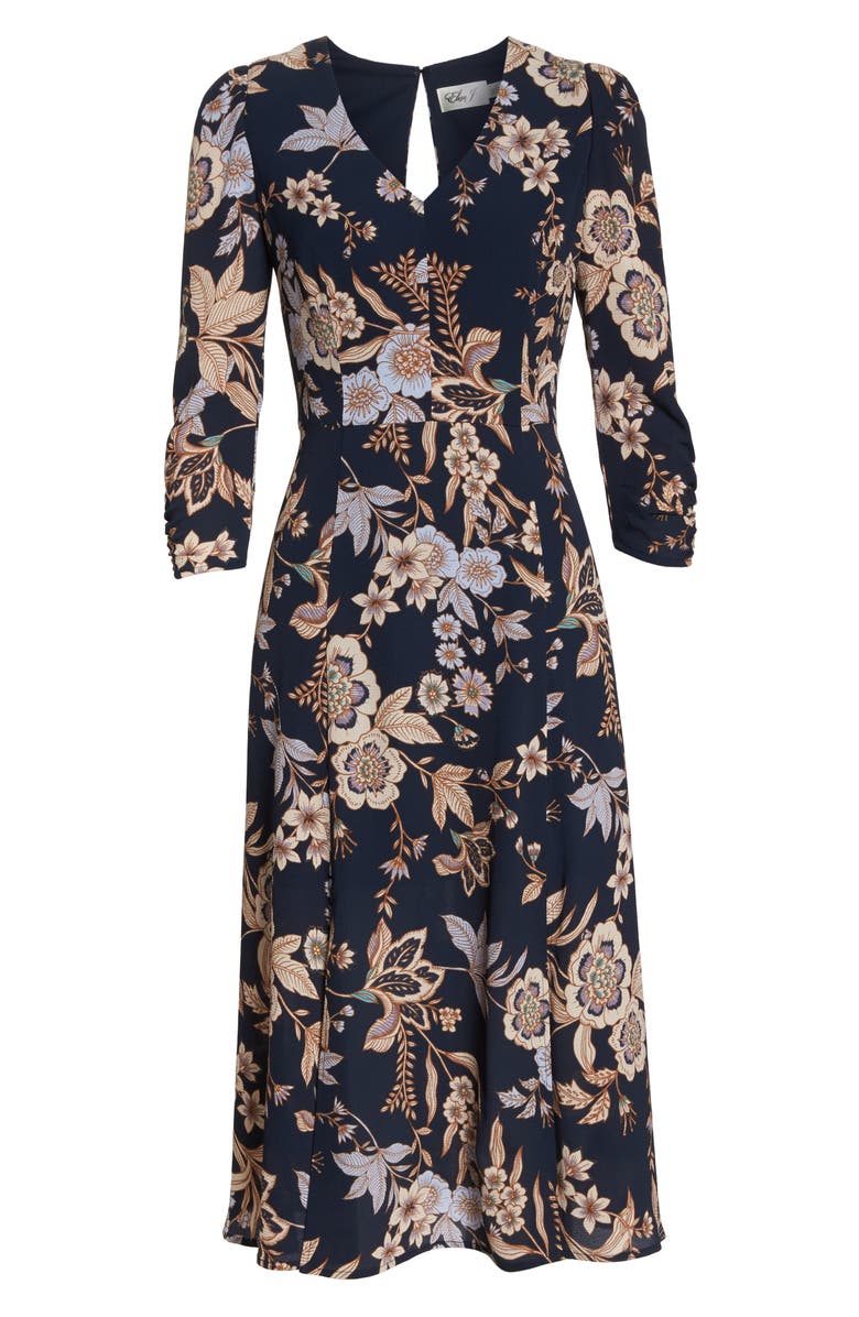 Eliza J Floral Midi Dress, Alternate, color,
