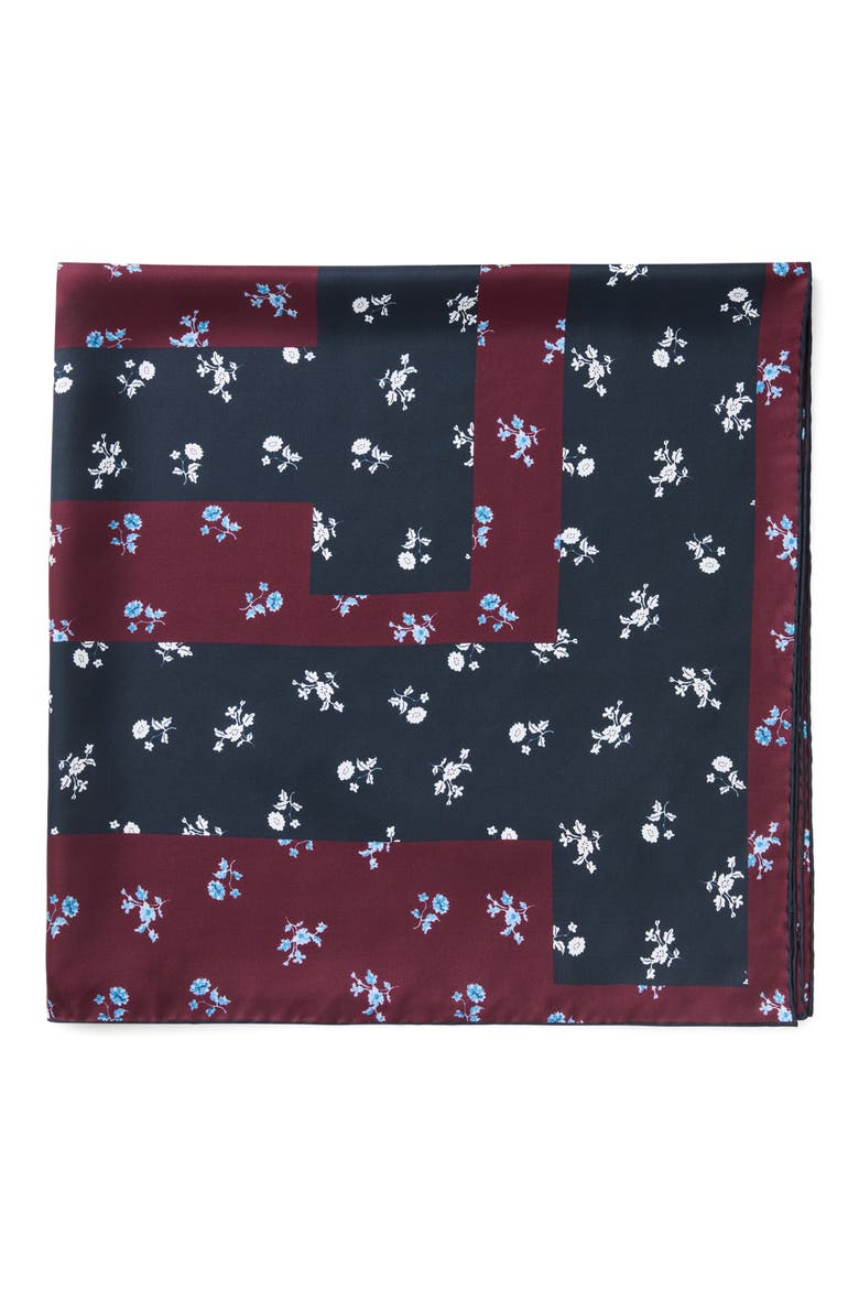 Floral Silk Scarf, Alternate, color, AUBERGINE MULTI