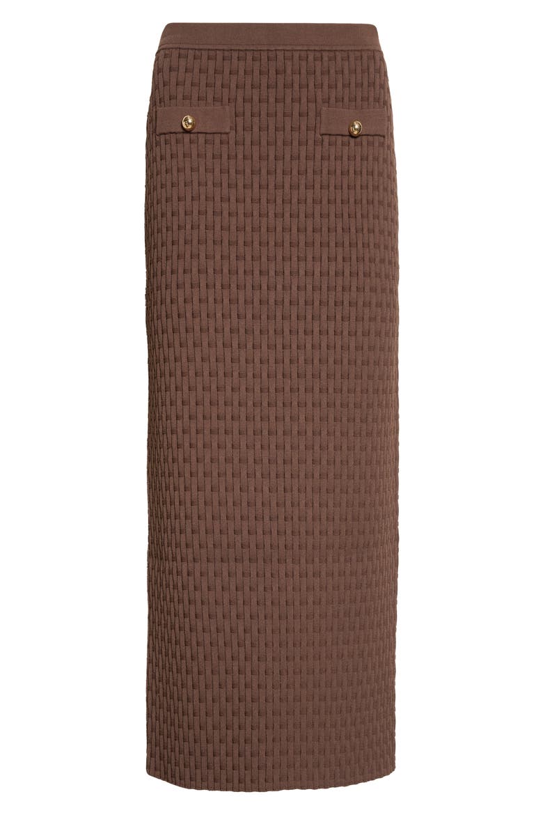 Milla Ribbed Midi Skirt, Alternate, color, ESPRESSO