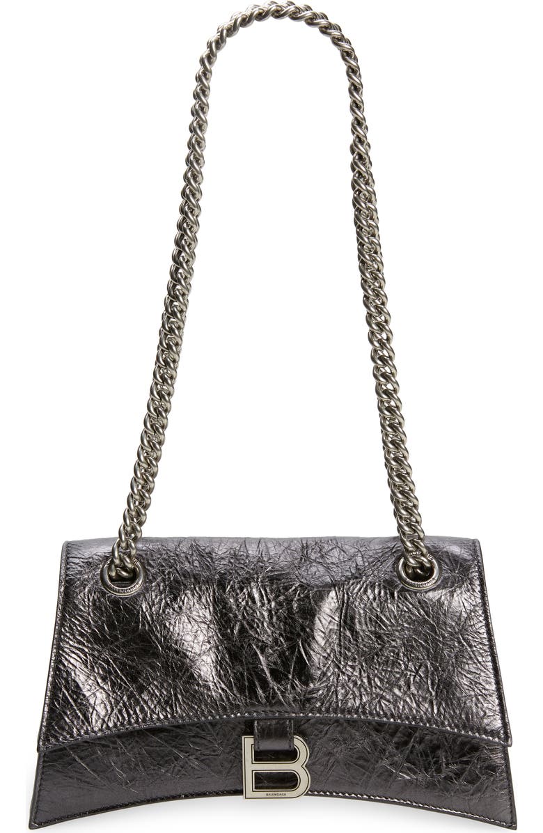 Balenciaga Small Crush Crushed Metallic Leather Shoulder Bag, Main, color,