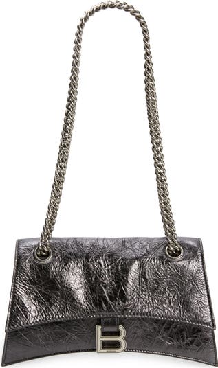 バレンシアガ☆Crush Small クロコ風レザーショルダーバッグ Balenciaga Crush Small Charms Metallic Leather Shoulder Bag