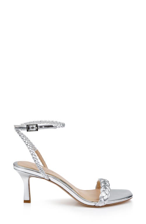 Jewel Badgley Mischka Nyx Ankle Strap Sandal In Silver