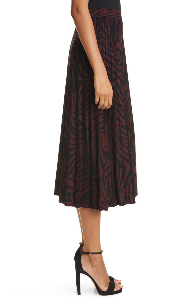 Ted Baker London Pleated Zebra Print Skirt, Alternate, color,
