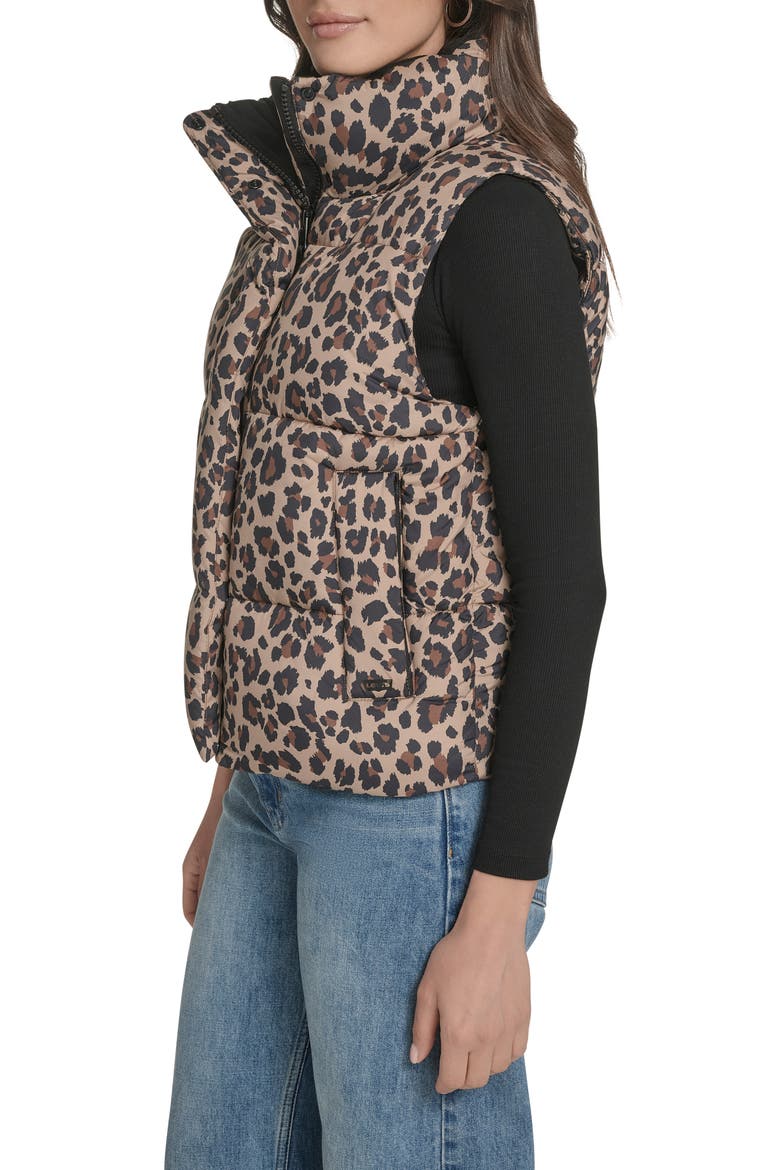 Quilted Puffer Vest, Alternate, color, LEOPARD