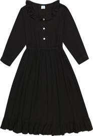 Mer St. Barth Brigitte Ruffle Neck Shirtdress