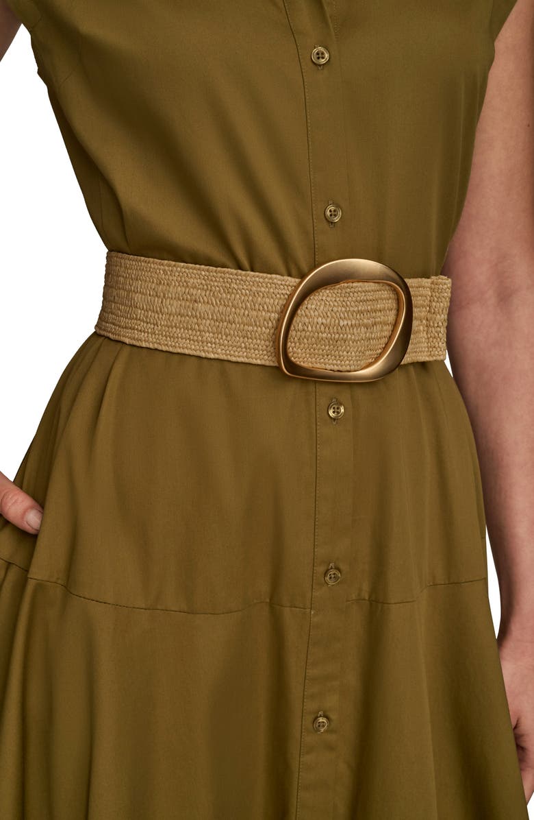 Donna Karan New York Belted Stretch Cotton Shirtdress, Alternate, color, 