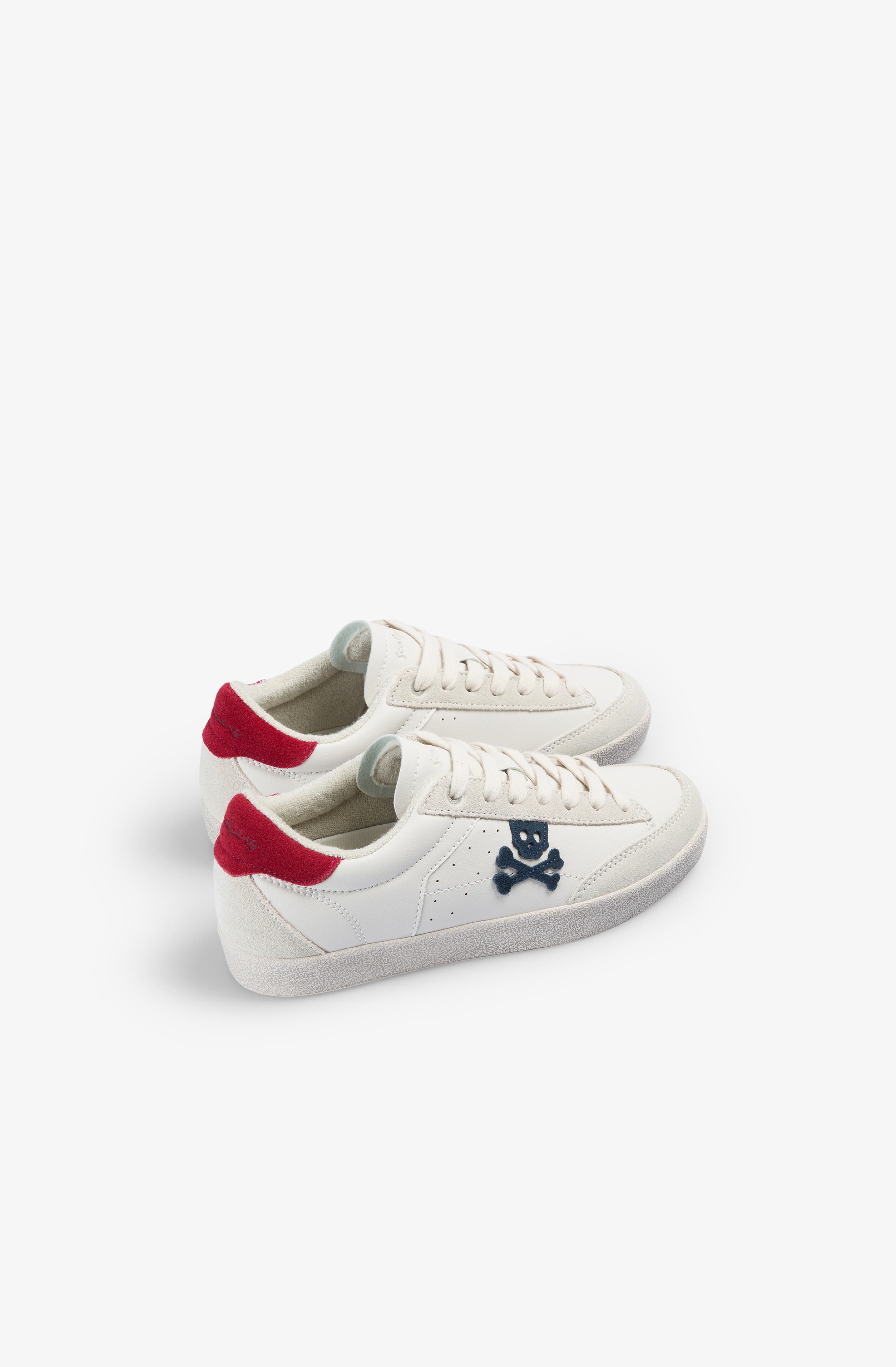 Calavera Contrast Sneakers, Alternate, color, WhiteRed