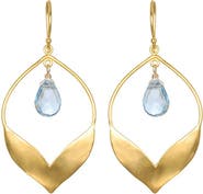 Satya Jewelry Transformed by Compassion Lotus Blue Topaz Earrings