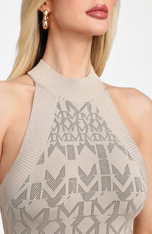 Marciano Billie Monogram Jacquard Sweater Dress In White