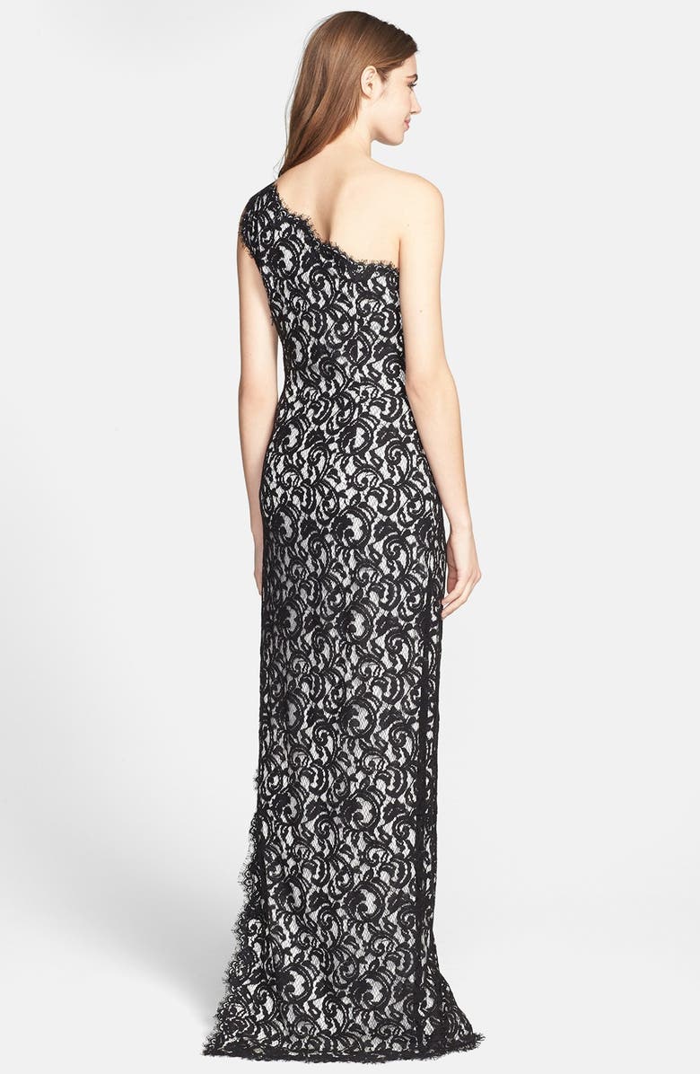 Tadashi Shoji One Shoulder Lace Gown, Alternate, color, 