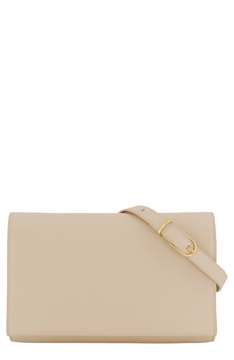 Vince Leather Crossbody Wallet, Main, color, Marzipan