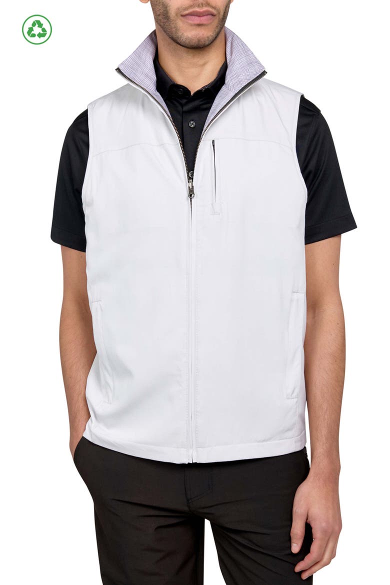 Regular Fit Wavy Print Recycled Performance Reversible Vest, Main, color, GREY