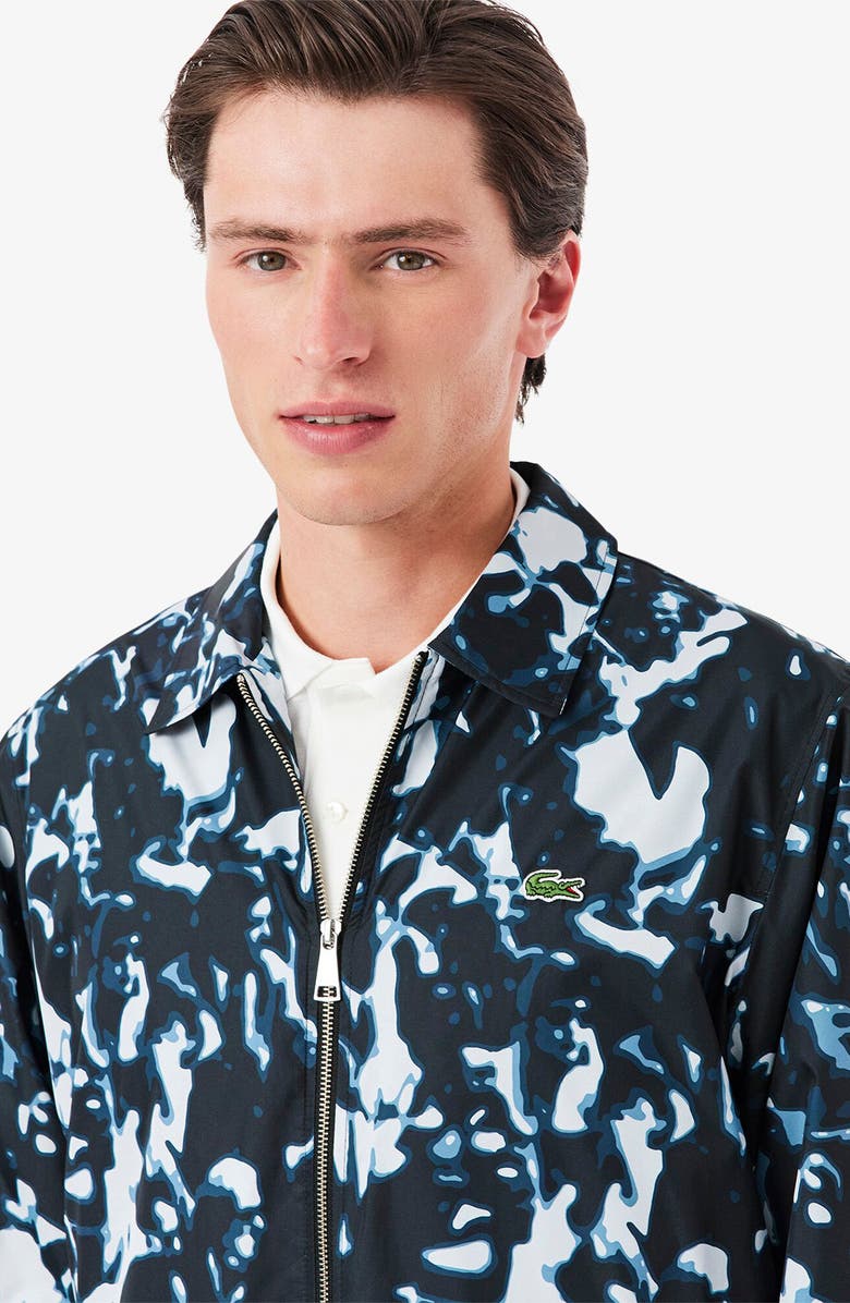 Lacoste Elevated Tennis Water Repellent Zip Jacket, Alternate, color, Black/ Limestone-Calluna