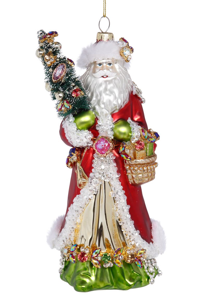 Traditional  Santa Ornament, Main, color, Red