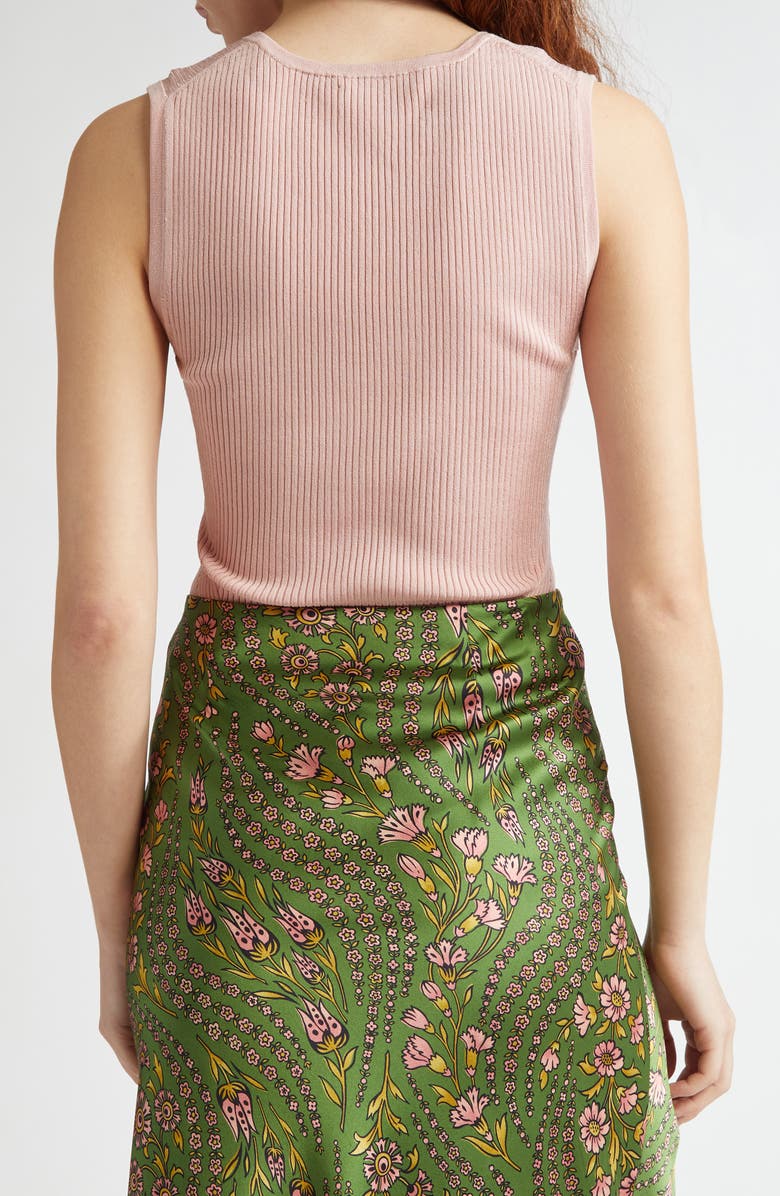 Veronica Beard Sid Directional Rib Sweater Tank, Alternate, color, Pink Clay