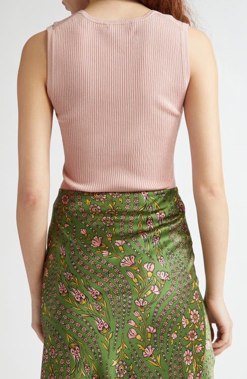 Veronica Beard Sid Sleeveless Ribbed Tank Top In Pink Clay